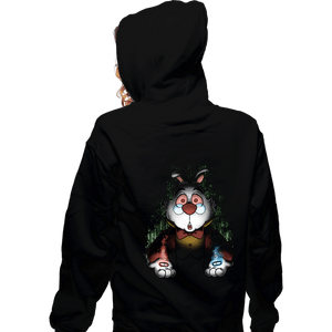 Daily_Deal_Shirts Zippered Hoodies, Unisex / Small / Black White Rabbit