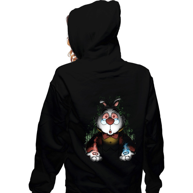 Daily_Deal_Shirts Zippered Hoodies, Unisex / Small / Black White Rabbit