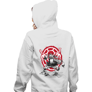 Daily_Deal_Shirts Zippered Hoodies, Unisex / Small / White Raphael Sumi-e