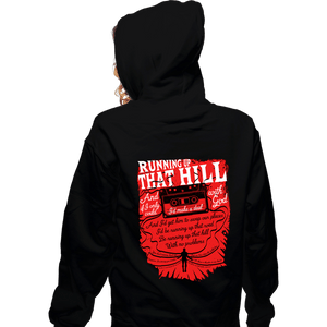 Daily_Deal_Shirts Zippered Hoodies, Unisex / Small / Black Running Up That Hill Tape