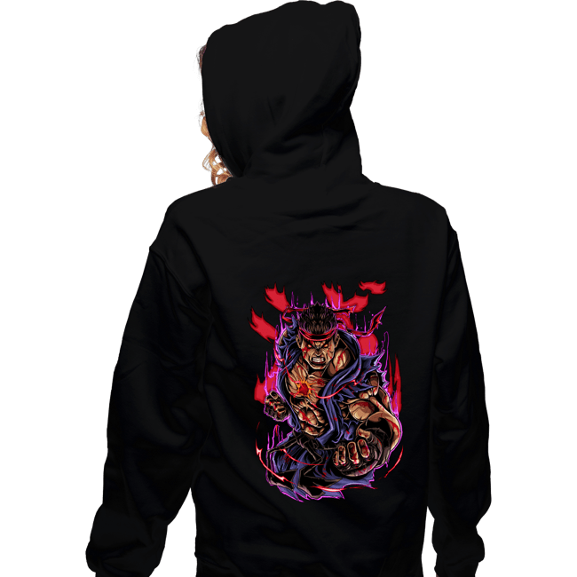 Daily_Deal_Shirts Zippered Hoodies, Unisex / Small / Black Evil Ryu Fighter