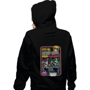 Shirts Zippered Hoodies, Unisex / Small / Black Neon Mario