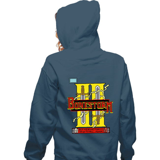 Daily_Deal_Shirts Zippered Hoodies, Unisex / Small / Indigo Blue Bonestorm II