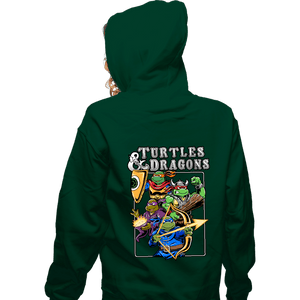 Daily_Deal_Shirts Zippered Hoodies, Unisex / Small / Irish Green Turtles & Dragons