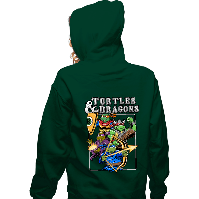 Daily_Deal_Shirts Zippered Hoodies, Unisex / Small / Irish Green Turtles & Dragons