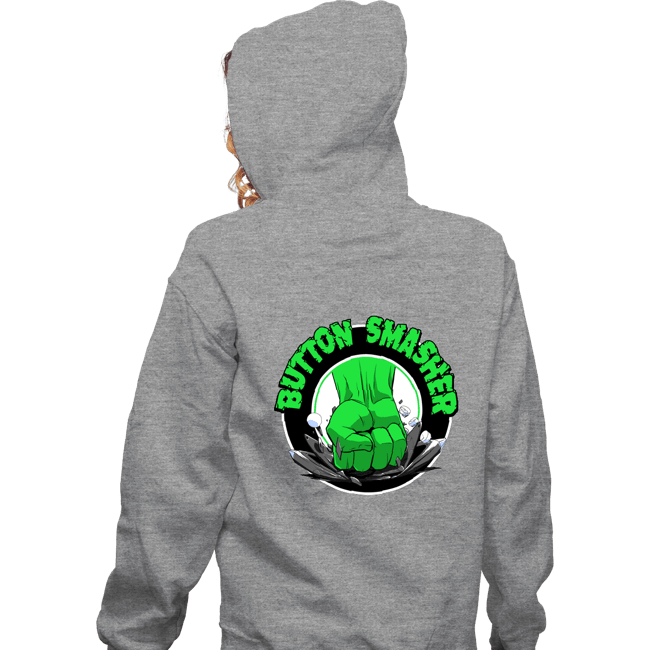 Shirts Zippered Hoodies, Unisex / Small / Sports Grey Button Smasher