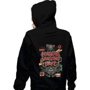 Daily_Deal_Shirts Zippered Hoodies, Unisex / Small / Black Monsters, Dungeons & Dice