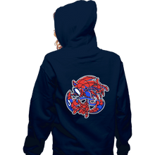 Load image into Gallery viewer, Daily_Deal_Shirts Zippered Hoodies, Unisex / Small / Navy Spider-Hog Adventure

