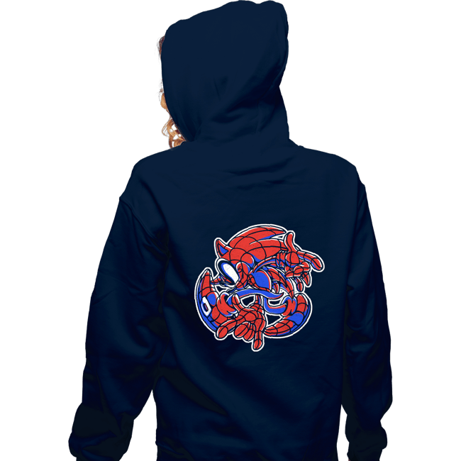 Daily_Deal_Shirts Zippered Hoodies, Unisex / Small / Navy Spider-Hog Adventure