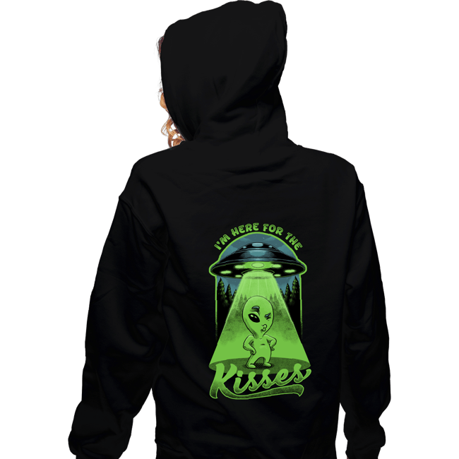Daily_Deal_Shirts Zippered Hoodies, Unisex / Small / Black Here For The Kisses