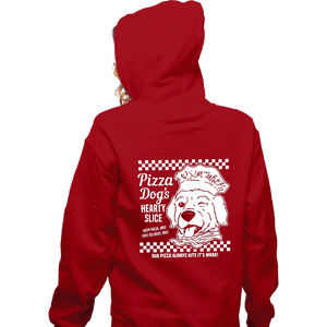 Daily_Deal_Shirts Zippered Hoodies, Unisex / Small / Red Pizza Dog