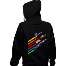 Load image into Gallery viewer, Daily_Deal_Shirts Zippered Hoodies, Unisex / Small / Black Racing Streaks
