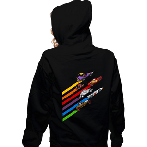 Daily_Deal_Shirts Zippered Hoodies, Unisex / Small / Black Racing Streaks