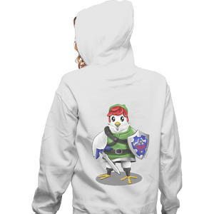 Shirts Zippered Hoodies, Unisex / Small / White Hyrule Chicken