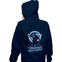 Load image into Gallery viewer, Shirts Zippered Hoodies, Unisex / Small / Navy Retro American Super Soldier
