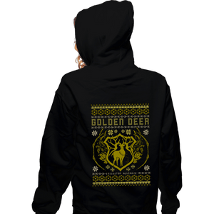 Shirts Zippered Hoodies, Unisex / Small / Black Golden Deer Sweater