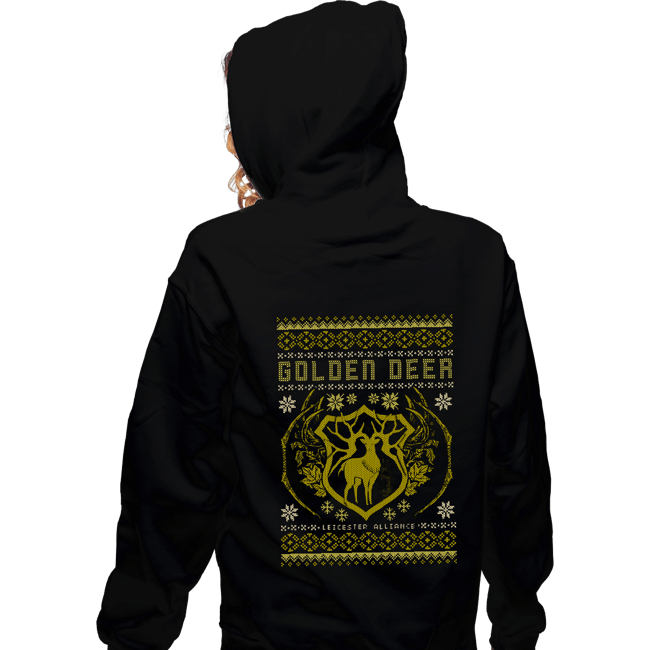 Shirts Zippered Hoodies, Unisex / Small / Black Golden Deer Sweater