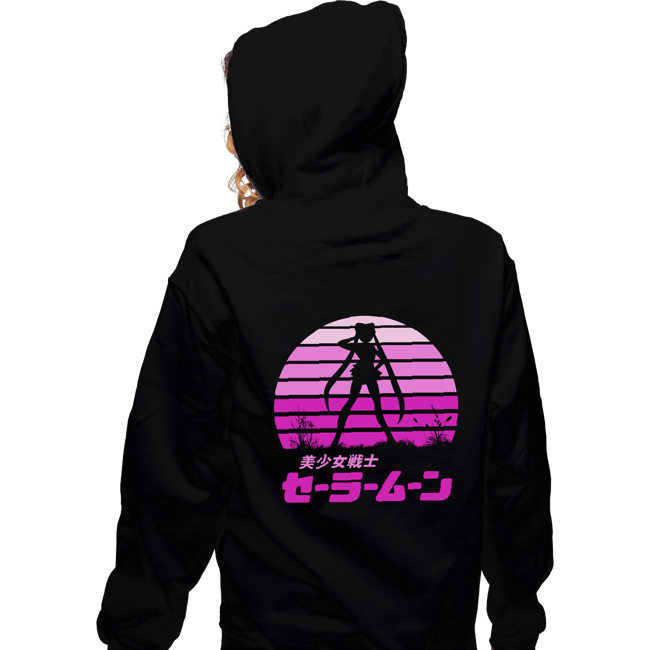 Shirts Zippered Hoodies, Unisex / Small / Black Sailor Moon Sun Set