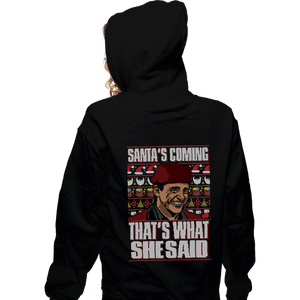 Shirts Zippered Hoodies, Unisex / Small / Black Santa's Coming