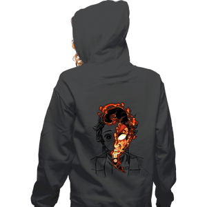 Daily_Deal_Shirts Zippered Hoodies, Unisex / Small / Dark Heather Power God Of Fire