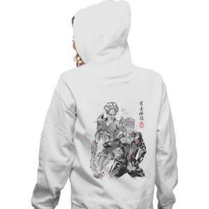 Shirts Zippered Hoodies, Unisex / Small / White Gold Experience Sumi-e