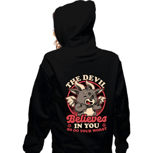 Secret_Shirts Zippered Hoodies, Unisex / Small / Black Devils Believe In You