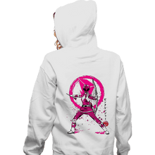 Load image into Gallery viewer, Shirts Zippered Hoodies, Unisex / Small / White Pink Ranger Sumi-e
