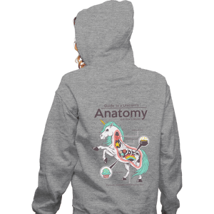 Shirts Zippered Hoodies, Unisex / Small / Sports Grey Anatomy Of A Unicorn