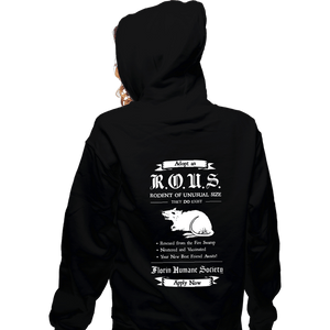 Daily_Deal_Shirts Zippered Hoodies, Unisex / Small / Black Adopt An R.O.U.S.