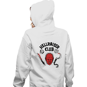 Daily_Deal_Shirts Zippered Hoodies, Unisex / Small / White Hellraiser Club