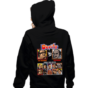Daily_Deal_Shirts Zippered Hoodies, Unisex / Small / Black Devito Fighter