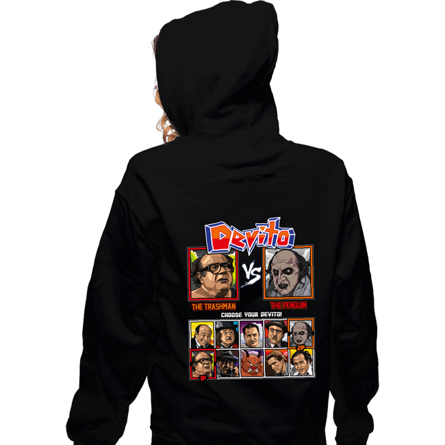 Daily_Deal_Shirts Zippered Hoodies, Unisex / Small / Black Devito Fighter