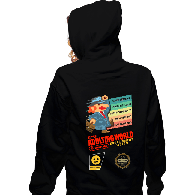 Secret_Shirts Zippered Hoodies, Unisex / Small / Black Adulting World
