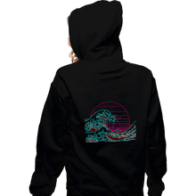 Load image into Gallery viewer, Shirts Zippered Hoodies, Unisex / Small / Black Great Neon Wave
