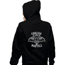 Load image into Gallery viewer, Sold_Out_Shirts Zippered Hoodies, Unisex / Small / Black Foolish Mortals
