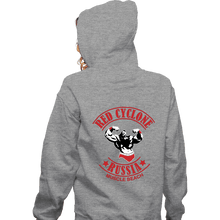 Load image into Gallery viewer, Shirts Zippered Hoodies, Unisex / Small / Sports Grey Red Cyclone Muscle Beach
