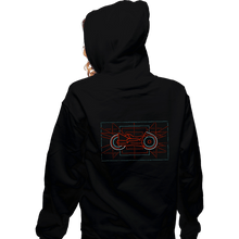 Load image into Gallery viewer, Shirts Zippered Hoodies, Unisex / Small / Black Neon Biker

