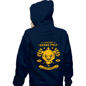 Shirts Zippered Hoodies, Unisex / Small / Navy Chocobo Grand Prix