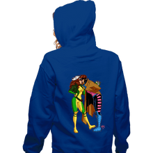 Load image into Gallery viewer, Daily_Deal_Shirts Zippered Hoodies, Unisex / Small / Royal Blue Rogue And Gambit Love
