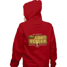 Load image into Gallery viewer, Daily_Deal_Shirts Zippered Hoodies, Unisex / Small / Red Welcome To Good Burger

