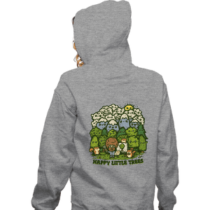 Daily_Deal_Shirts Zippered Hoodies, Unisex / Small / Sports Grey Happy Trees