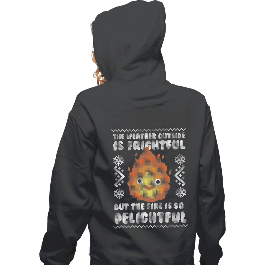 Shirts Zippered Hoodies, Unisex / Small / Dark Heather Delightful Fire