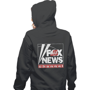 Shirts Zippered Hoodies, Unisex / Small / Dark Heather Faux News