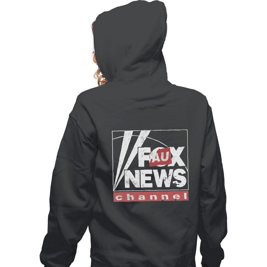 Shirts Zippered Hoodies, Unisex / Small / Dark Heather Faux News