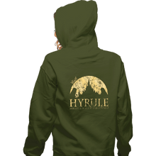 Load image into Gallery viewer, Shirts Zippered Hoodies, Unisex / Small / Military Green Hyrule Tourist
