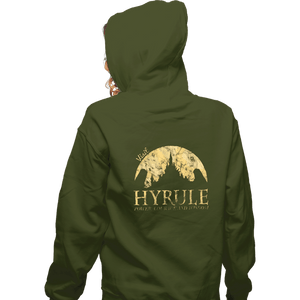 Shirts Zippered Hoodies, Unisex / Small / Military Green Hyrule Tourist