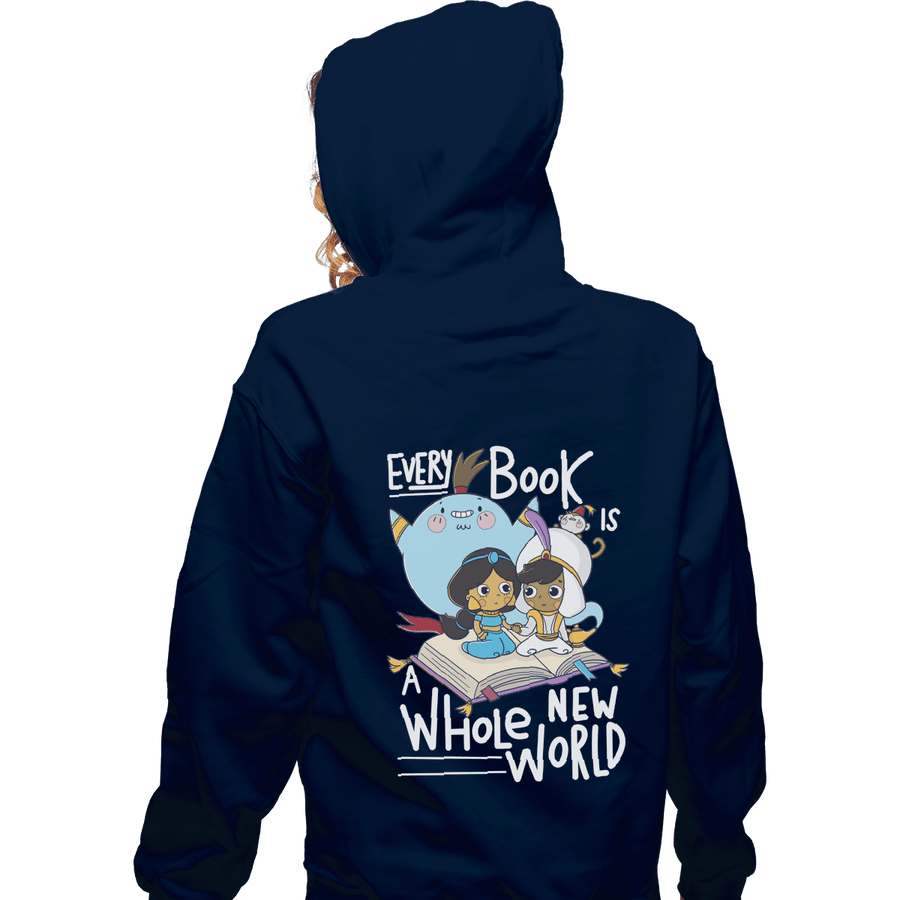 Shirts Zippered Hoodies, Unisex / Small / Navy Every Book Is a Whole New World