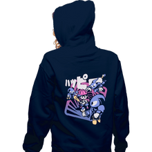 Load image into Gallery viewer, Secret_Shirts Zippered Hoodies, Unisex / Small / Navy Happy Attack
