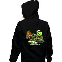 Load image into Gallery viewer, Secret_Shirts Zippered Hoodies, Unisex / Small / Black Greetings From Ghost HQ
