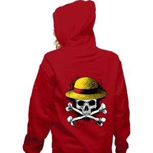 Secret_Shirts Zippered Hoodies, Unisex / Small / Red Skeleton Mugiwara